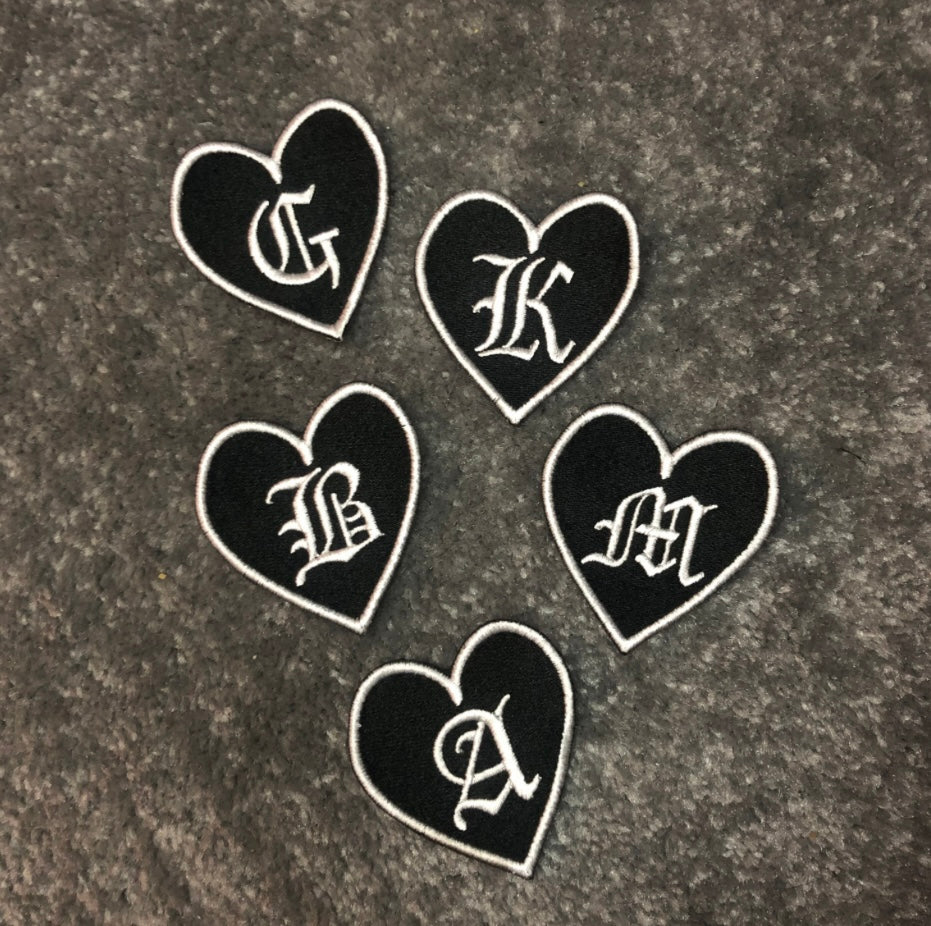 Initial Love Heart Personalised Patch