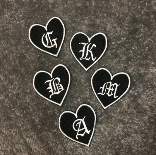 Initial Love Heart Personalised Patch
