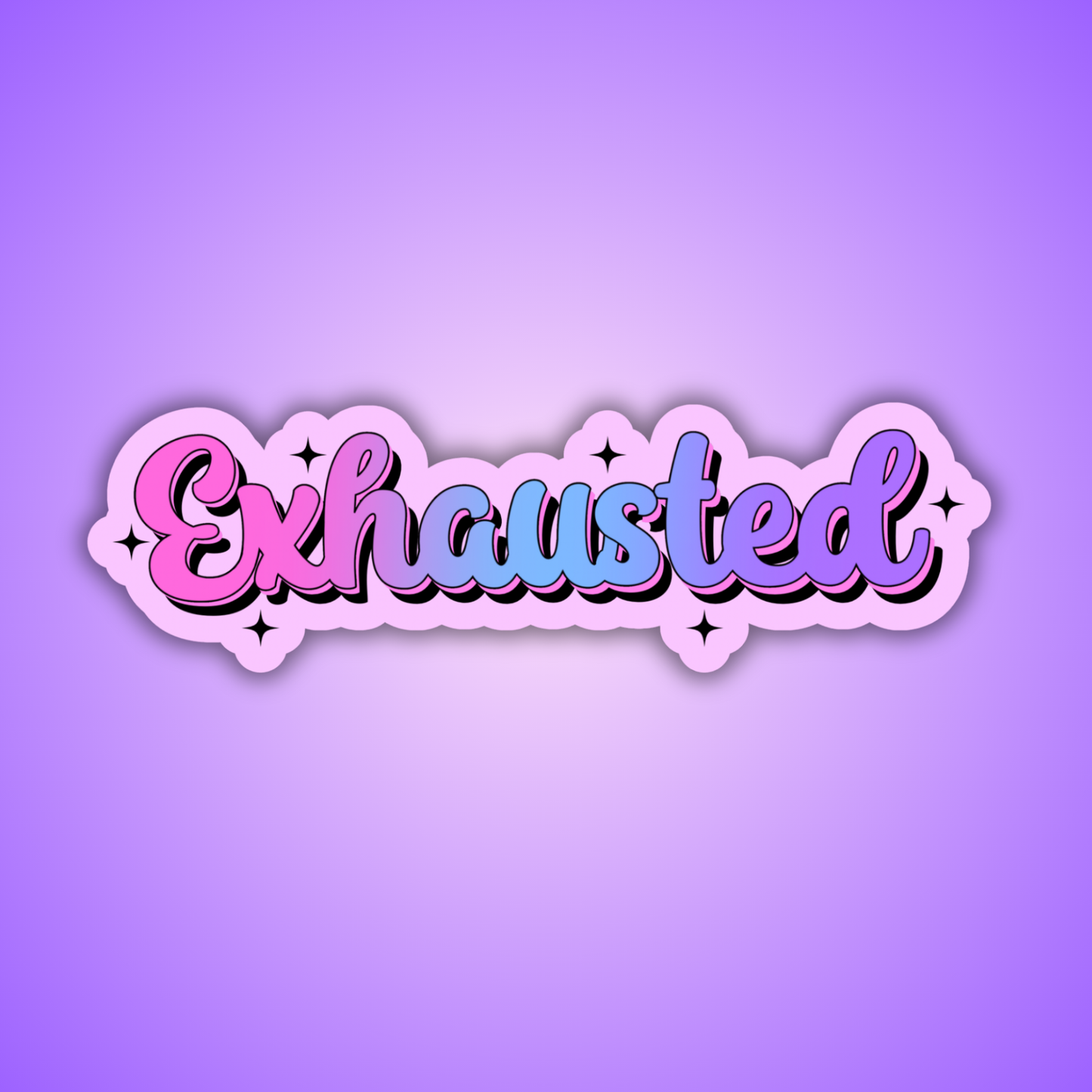 Exhausted Holographic Sticker