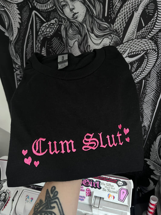 Cum Slut Embroidered Tee