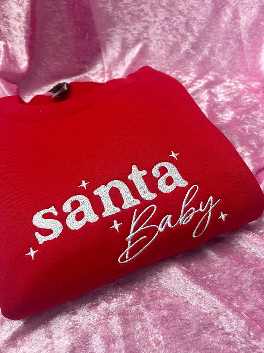 Santa Baby Embroidered Sweatshirt