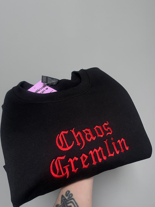 Chaos Gremlin Embroidered Sweatshirt / T-Shirt