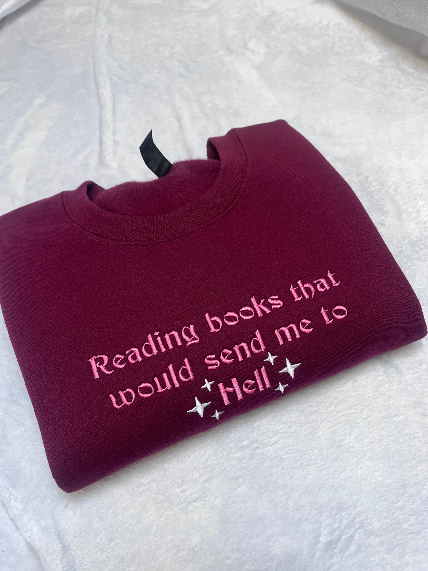 LARGE reading books sweatshirt