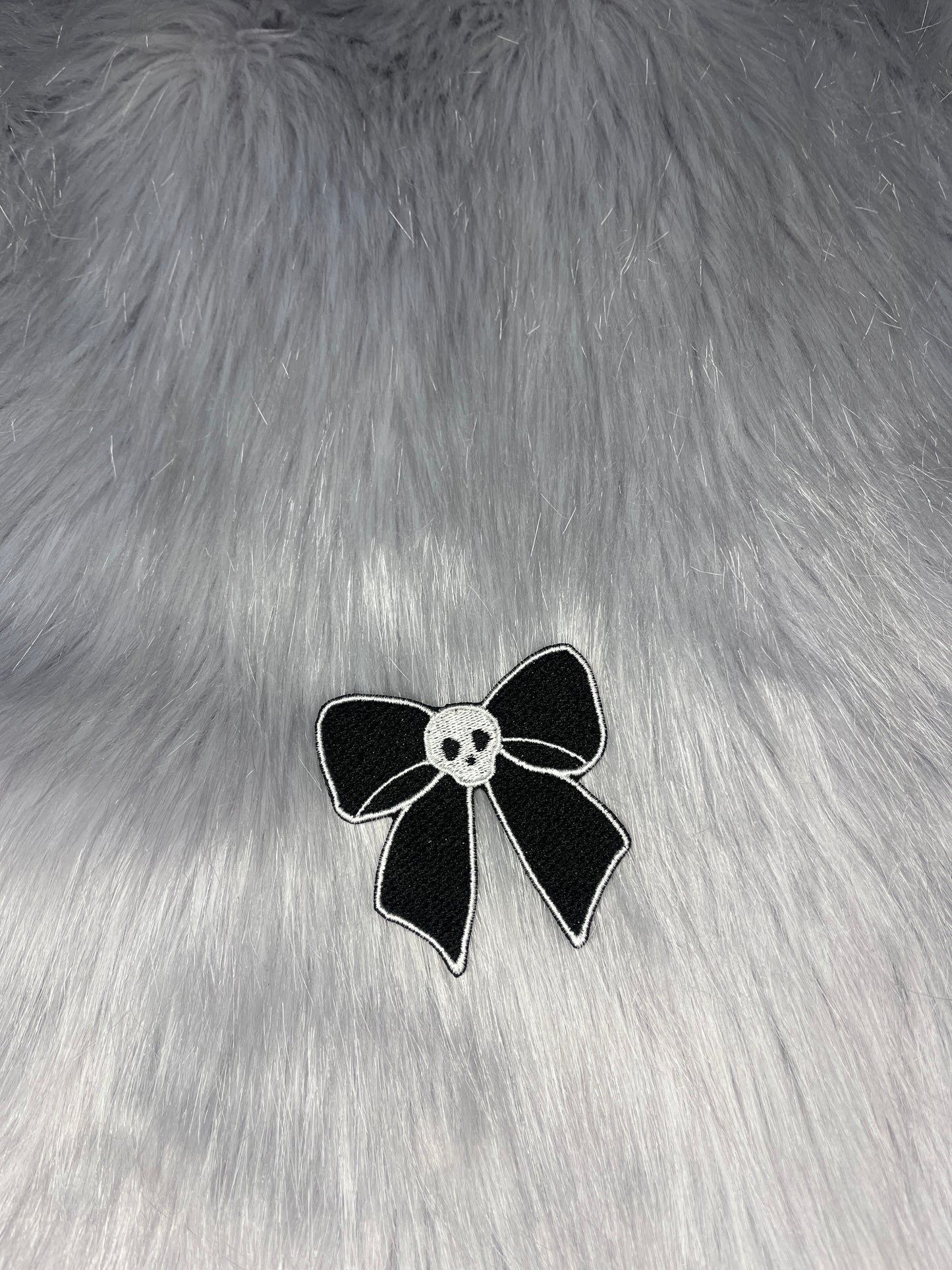 Skull Bow Embroidered Patch