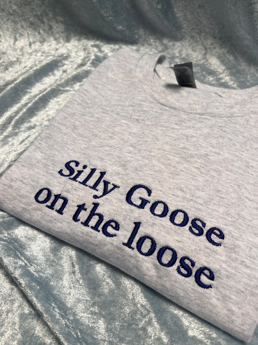 Silly Goose On The Loose Embroidered Tee