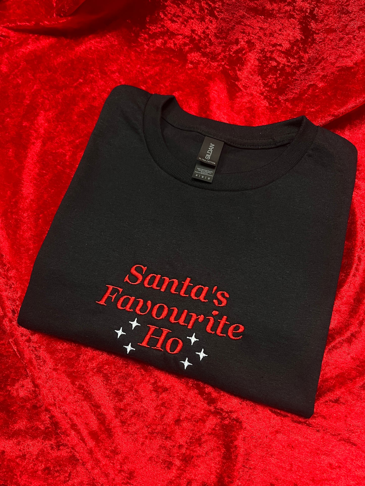 Santa's Favourite Ho Embroidered T-Shirt