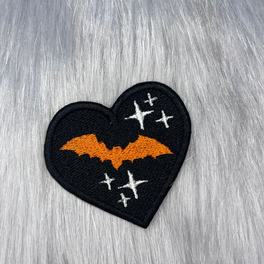 Bat Heart Embroidered Patch