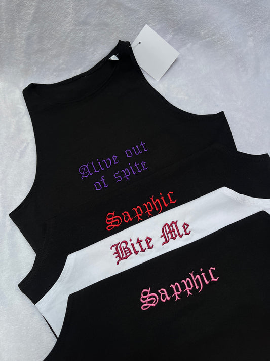 Custom Embroidered Cropped Tank Top