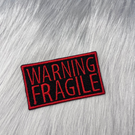Warning Fragile Embroidered Patch