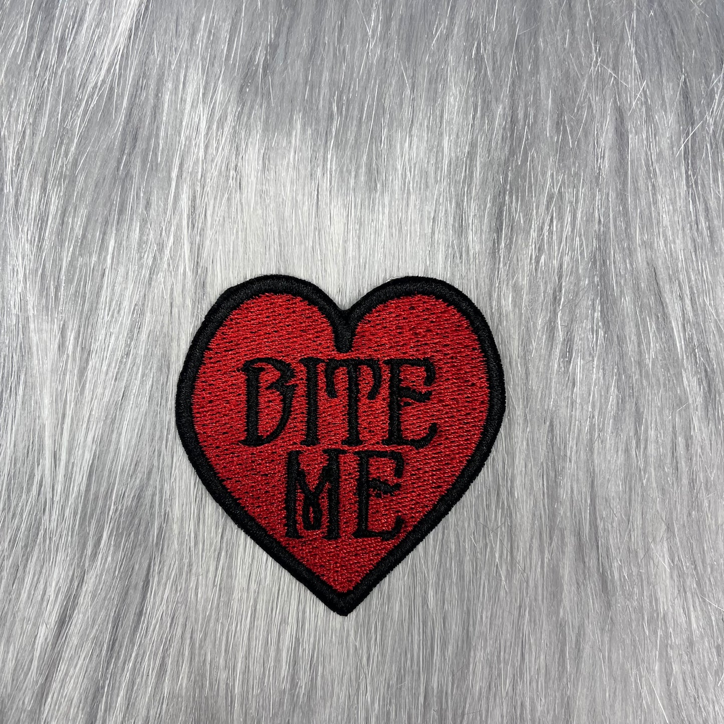 Bite me Heart Embroidered Patch