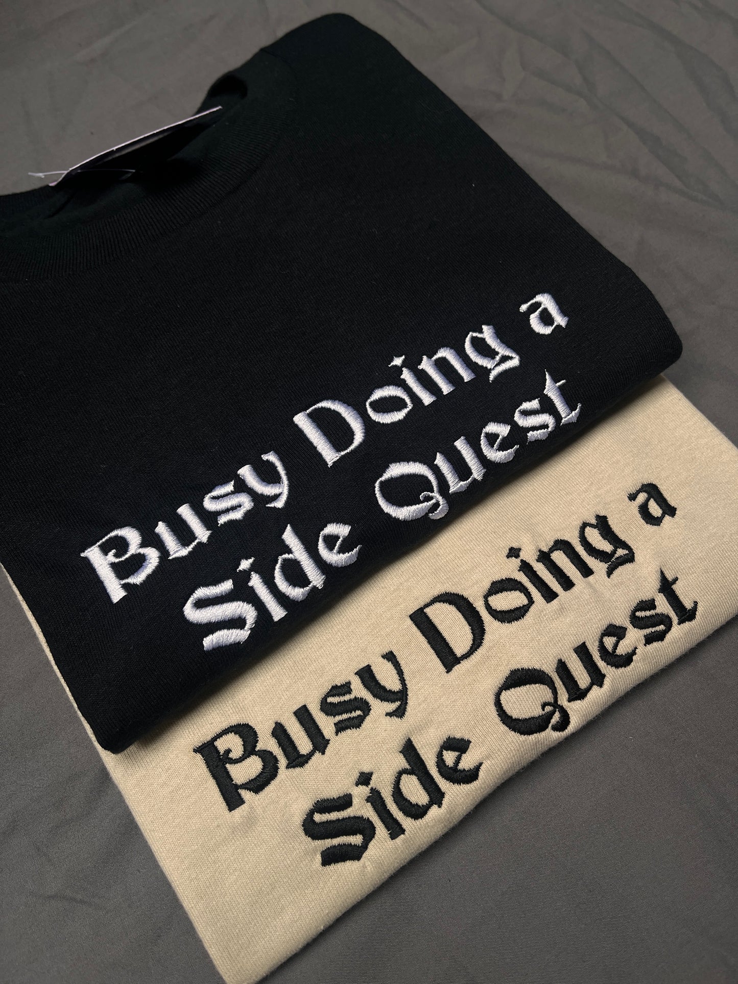 Busy Doing a Side Quest Embroidered Sweatshirt