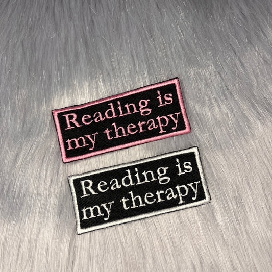 Reading Is My Therapy Embroidered Patch
