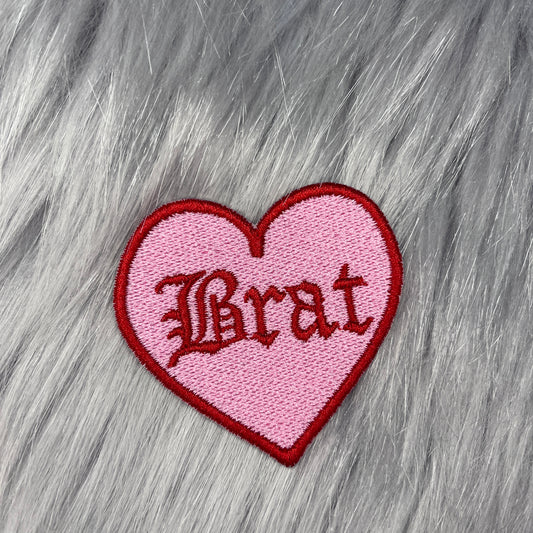 Brat Heart Embroidered Patch
