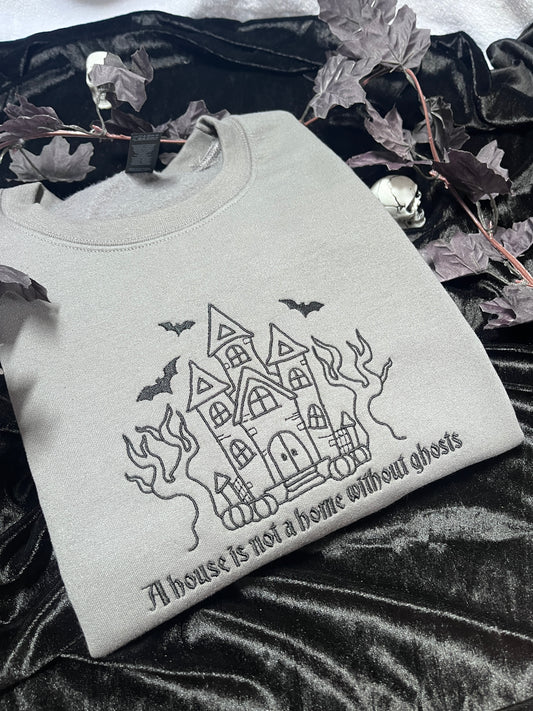 Haunted House Embroidered Sweatshirt