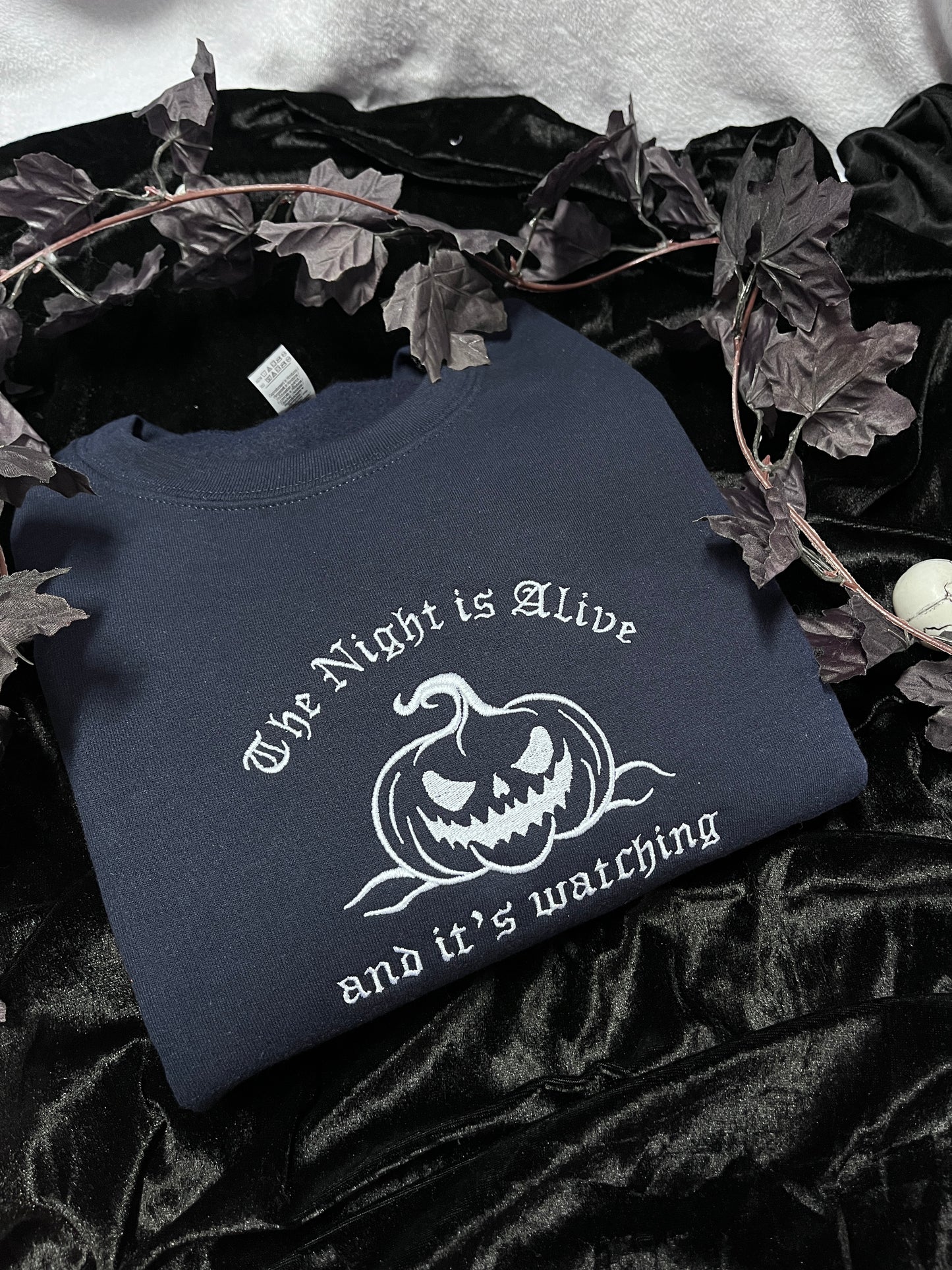The Night Is Alive And It's Watching Pumpkin Sweatshirt