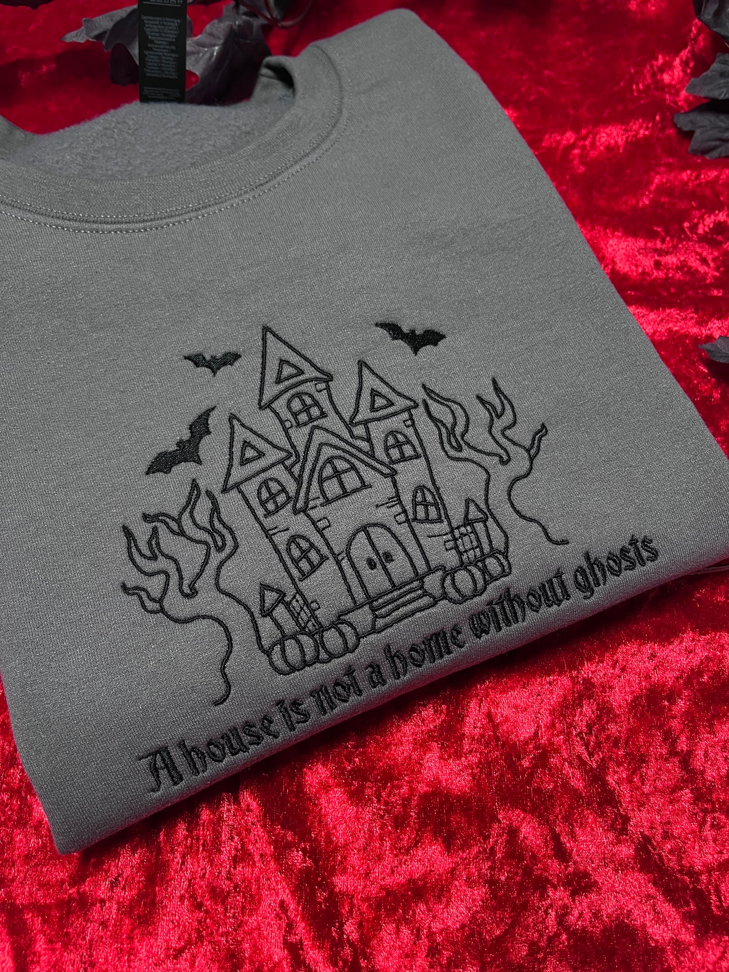 Haunted House Embroidered Sweatshirt