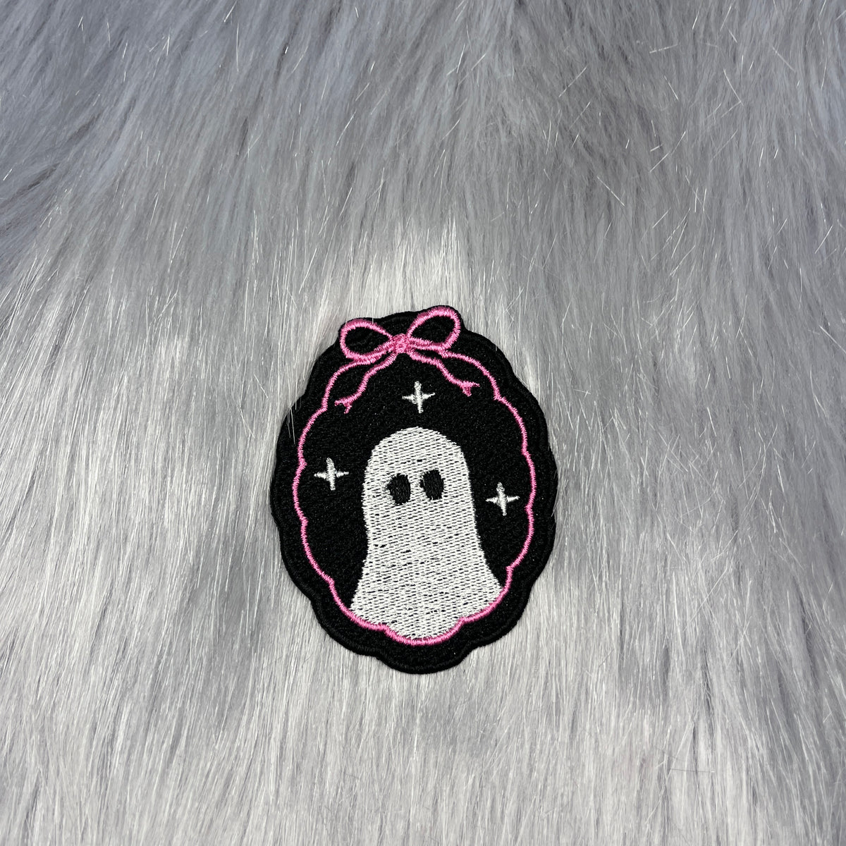 Bow Ghost Embroidered Patch