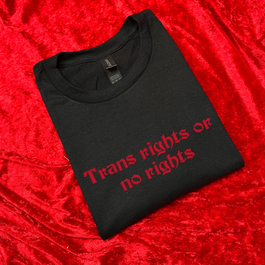 Trans Rights or No Right Embroidered T-Shirt