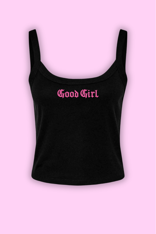 Good Girl Spaghetti Strap Crop Tank Top