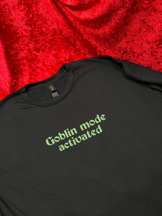 Goblin Mode Activated Embroidered T-Shirt