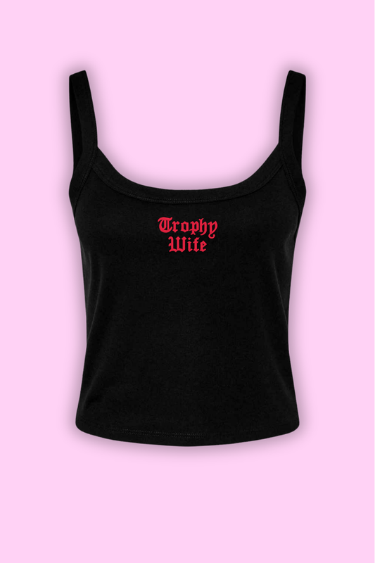 Trophy Wife Spaghetti Strap Crop Tank Top