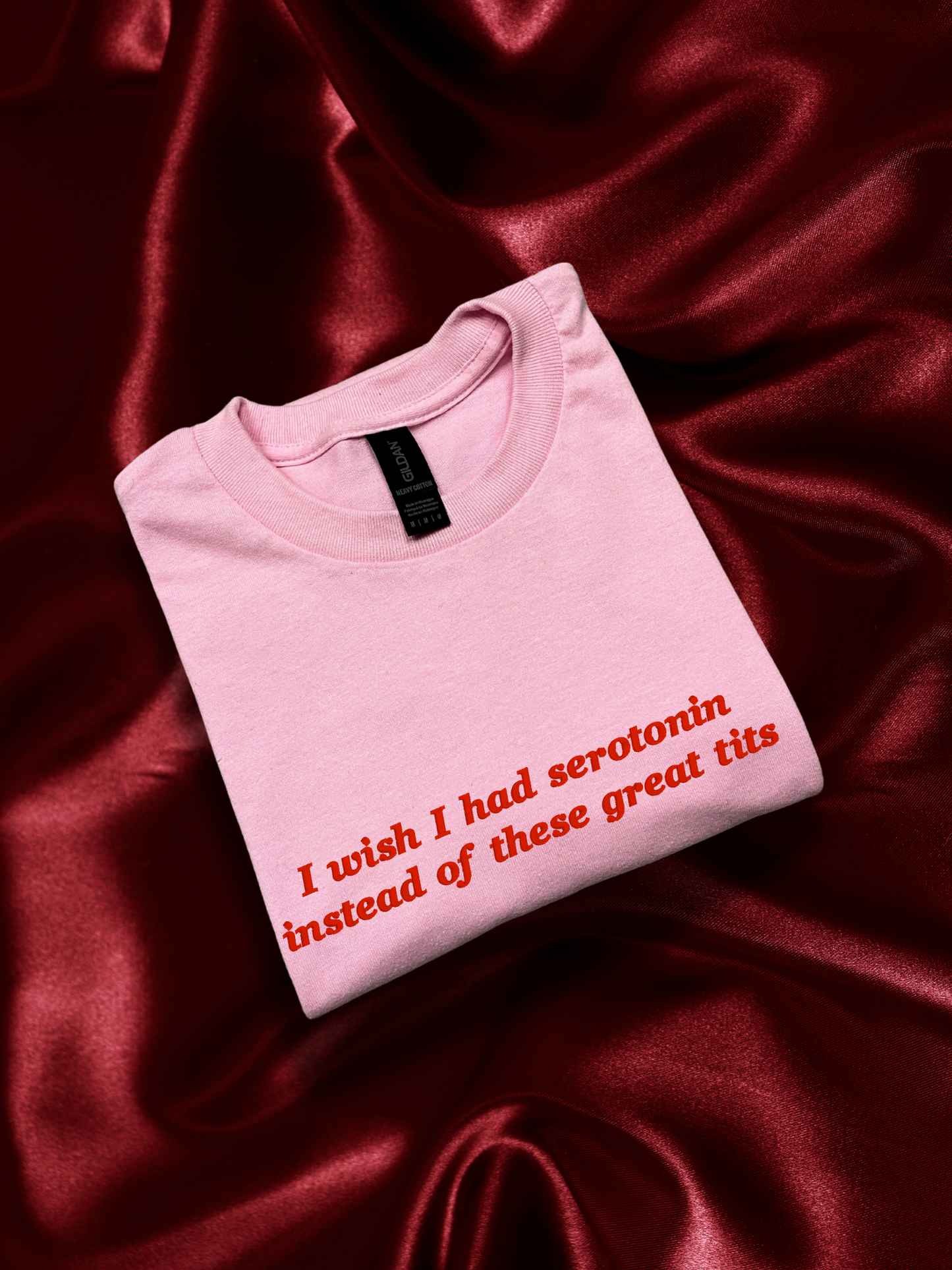 I Wish I Had Serotonin Instead Of These Greats Tits Embroidered T-Shirt
