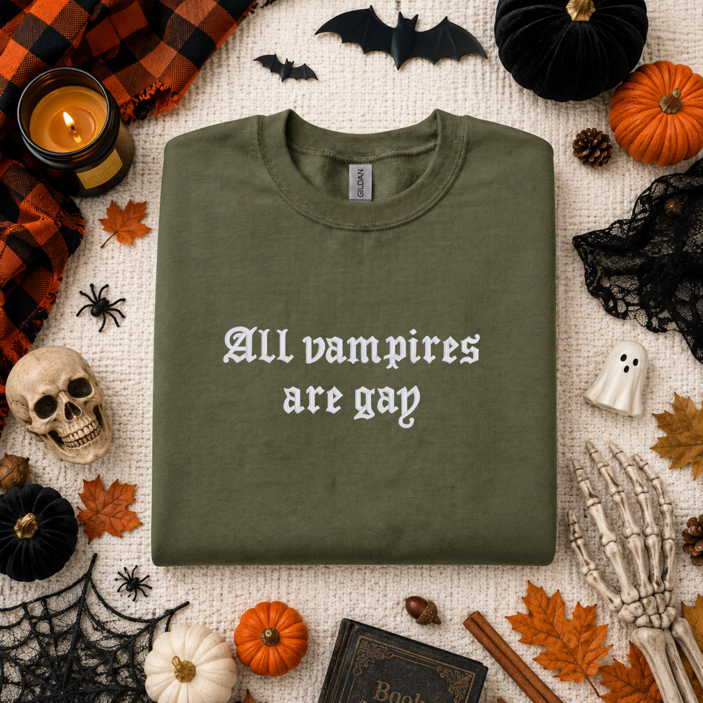 All Vampires Are Gay Embroidered Sweatshirt / T-Shirt