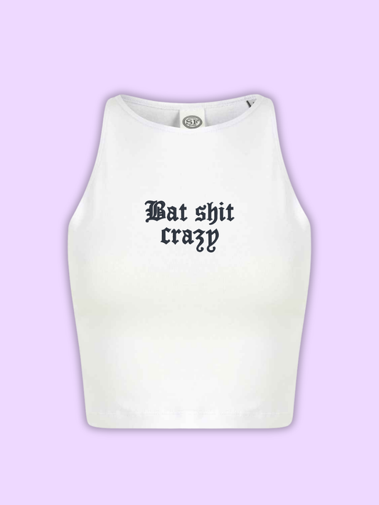 Bat Shit Crazy Cropped Tank Top