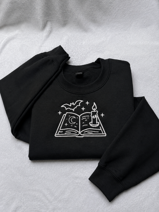 Witch's Spell book Embroidered Sweatshirt