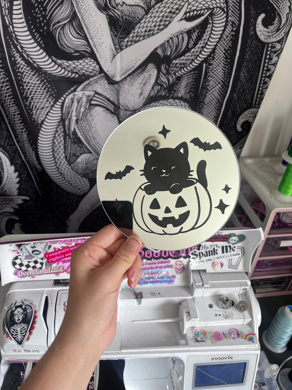 Pumpkin Cat Mirror