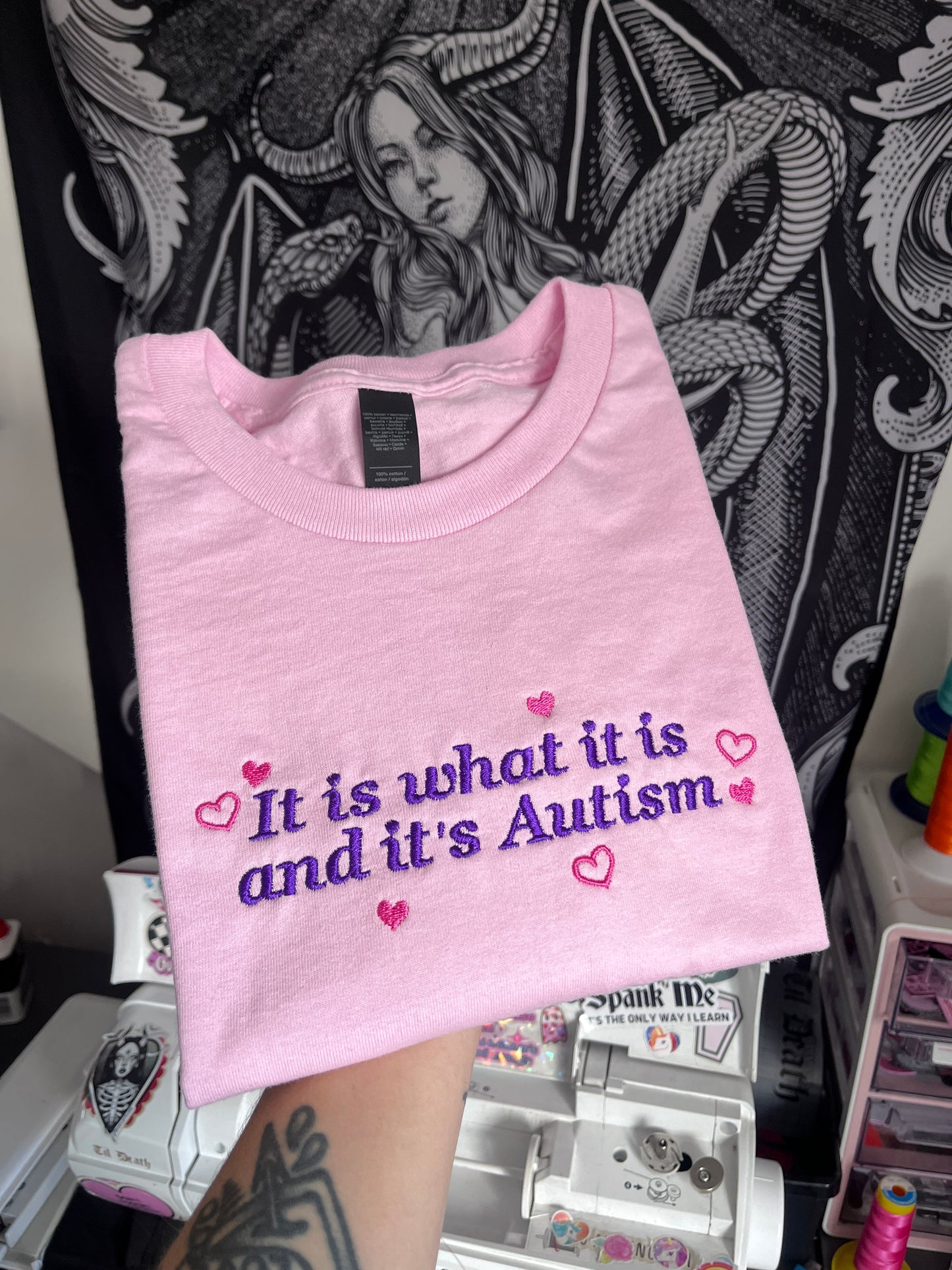 It Is What It Is And It’s Autism Embroidered Sweatshirt / T-Shirt