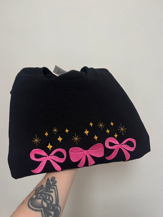 Sparkly Bows Embroidered Sweatshirt