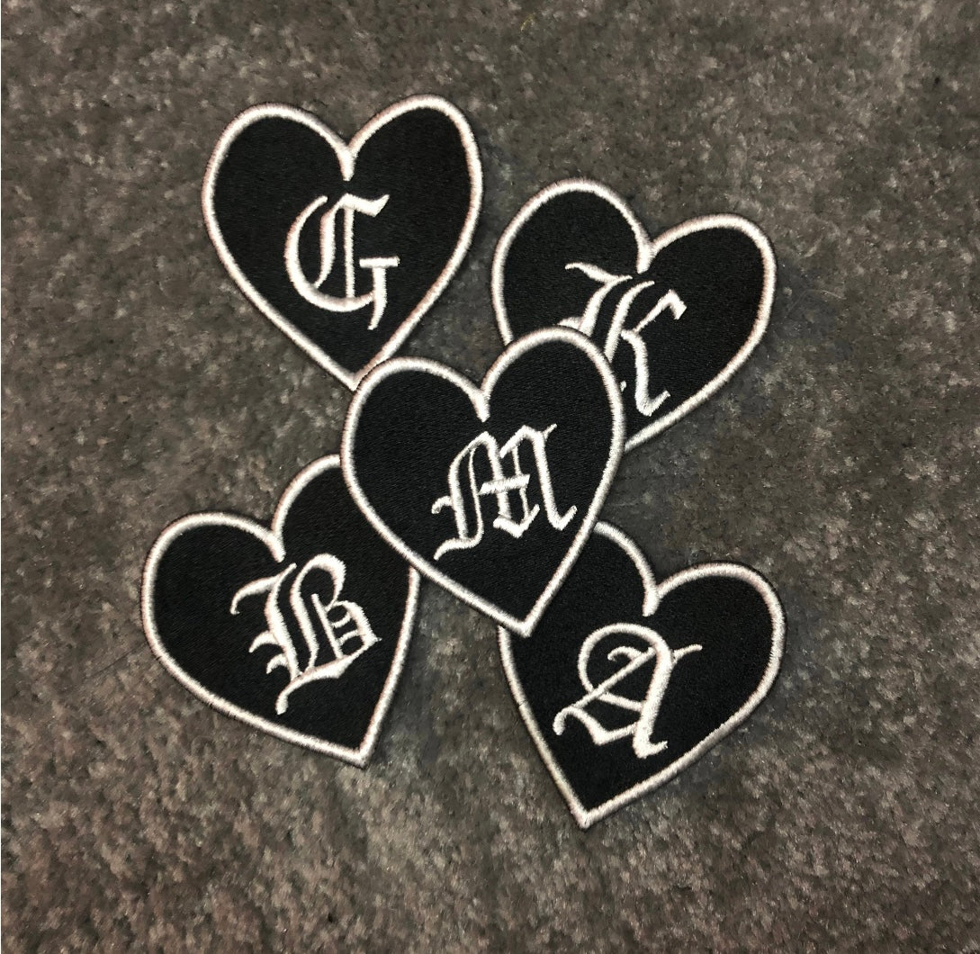 Initial Love Heart Personalised Patch
