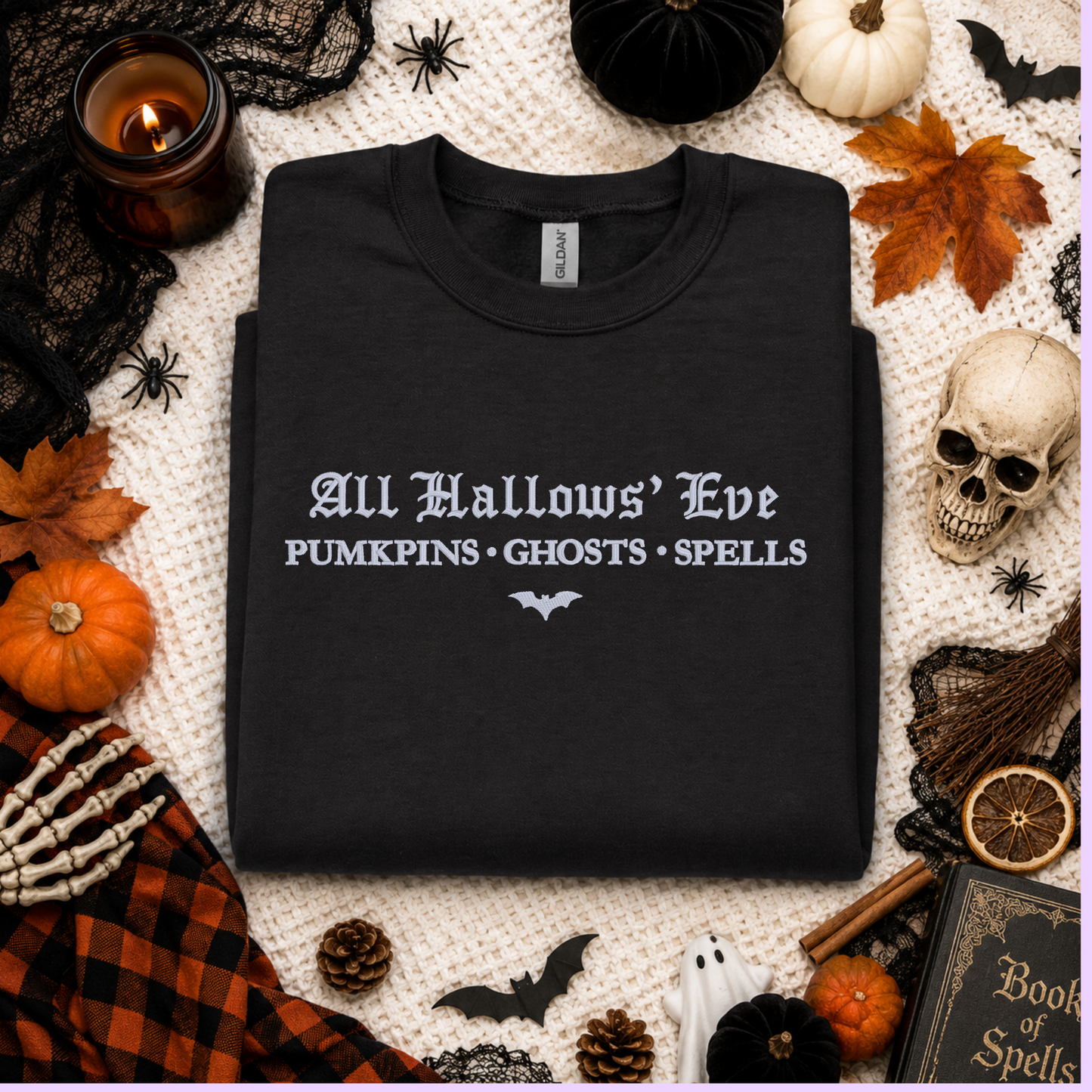 All Hallows Eve Embroidered Sweatshirt / T-Shirt