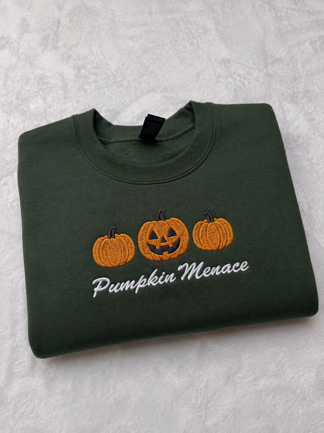Pumpkin Menace Embroidered Sweatshirt / T-Shirt
