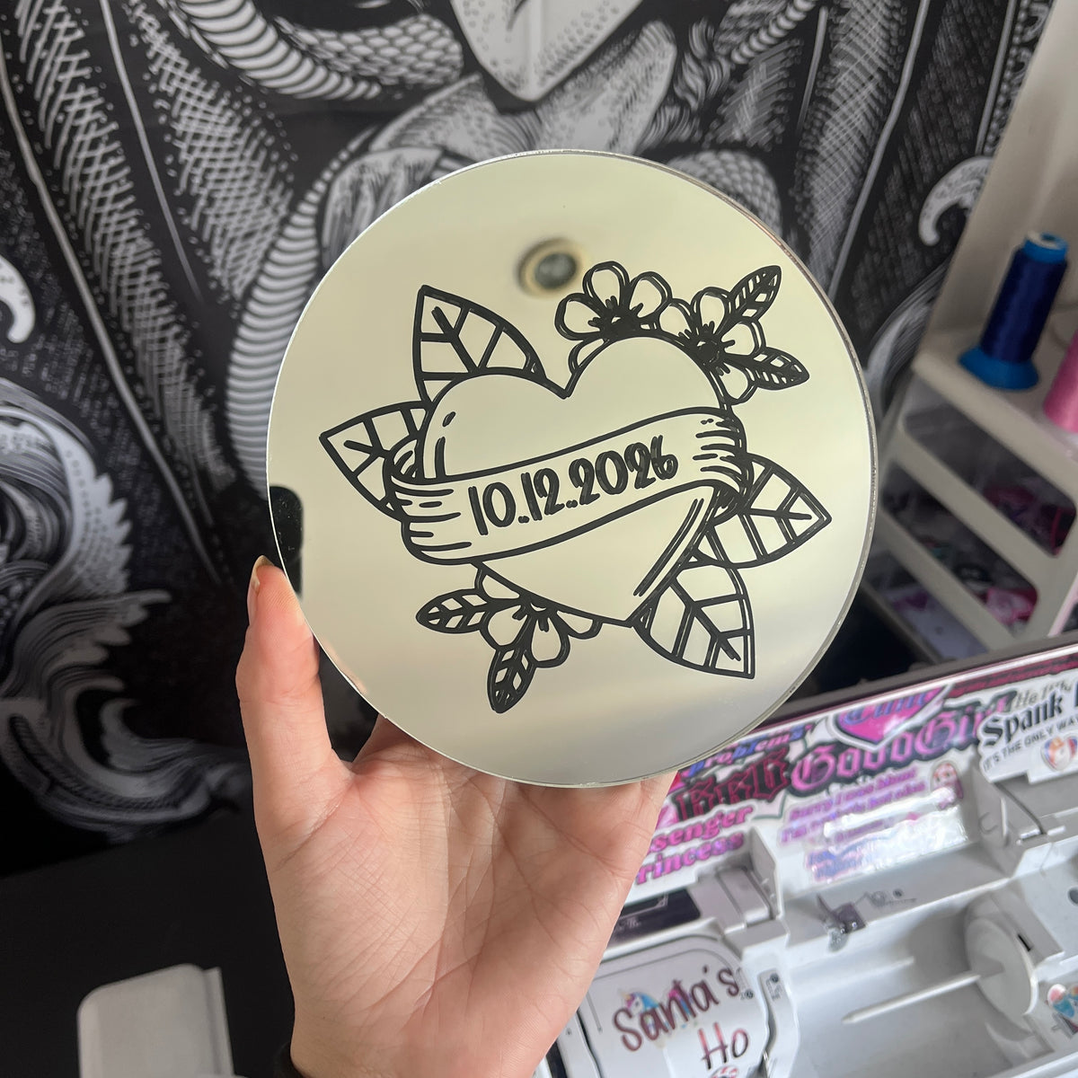 Personalised Heart Date Mirror