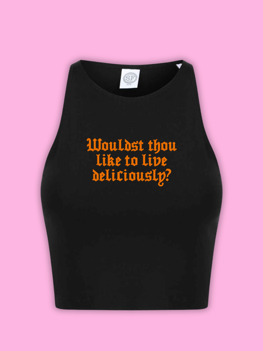 Live Deliciously Cropped Tank Top