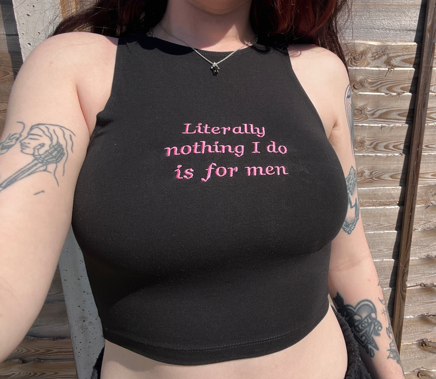 Literally Nothing I Do Is For Men Cropped Tank Top