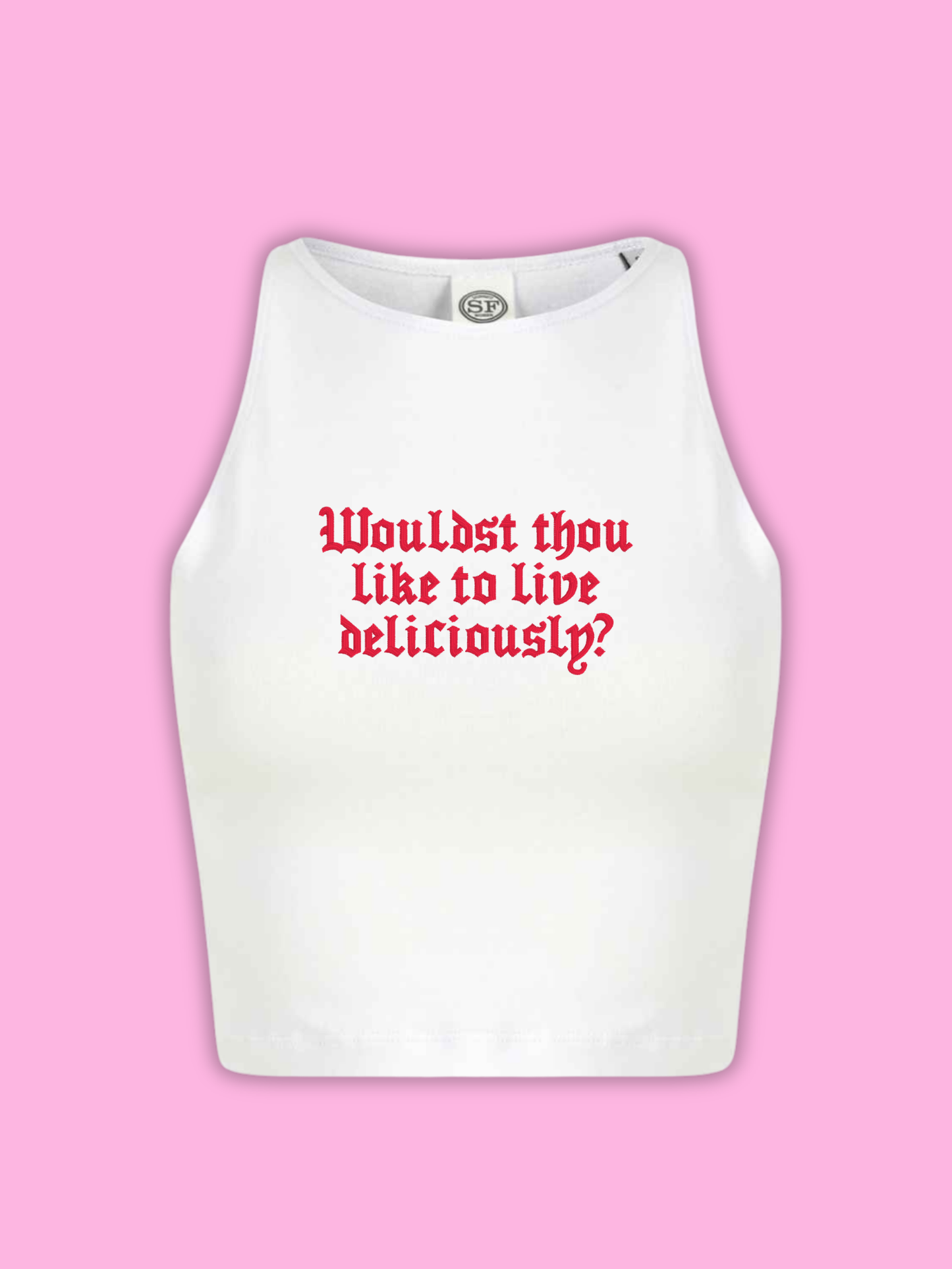 Live Deliciously Cropped Tank Top