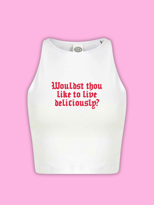 Live Deliciously Cropped Tank Top