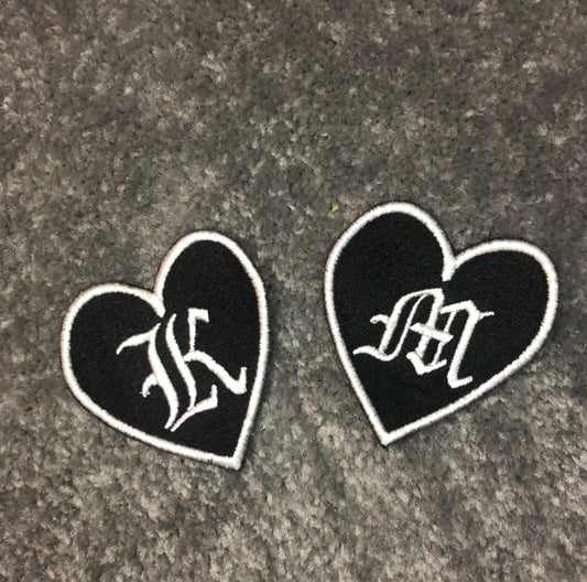 Initial Love Heart Personalised Patch