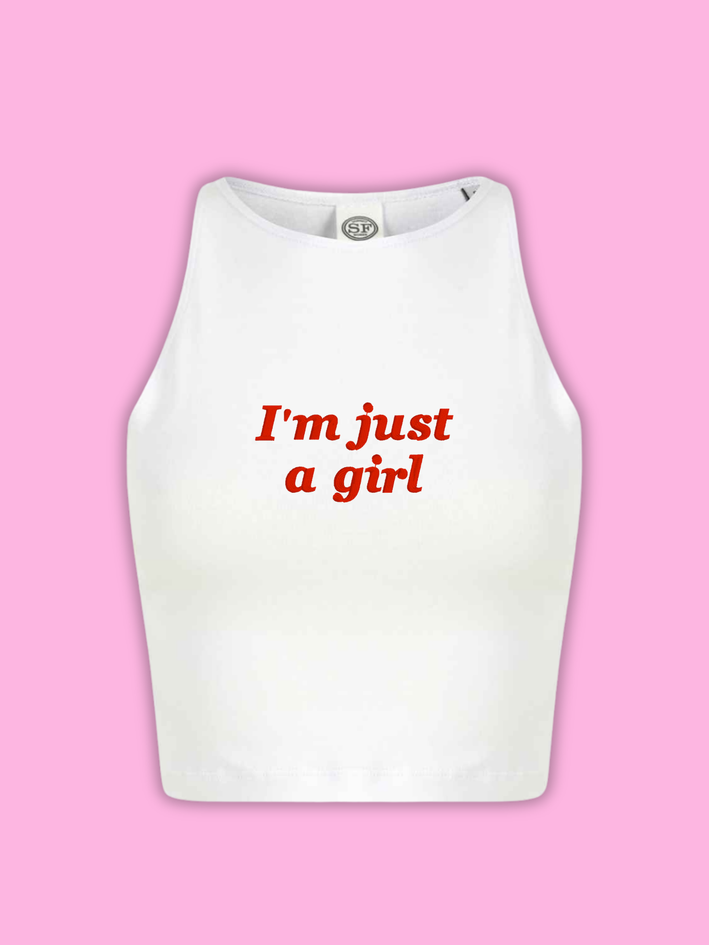 I'm Just a Girl Cropped Tank Top