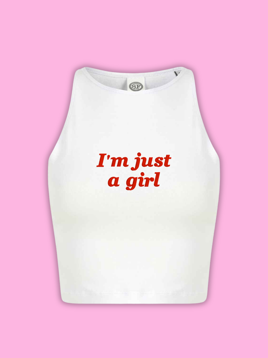 I'm Just a Girl Cropped Tank Top