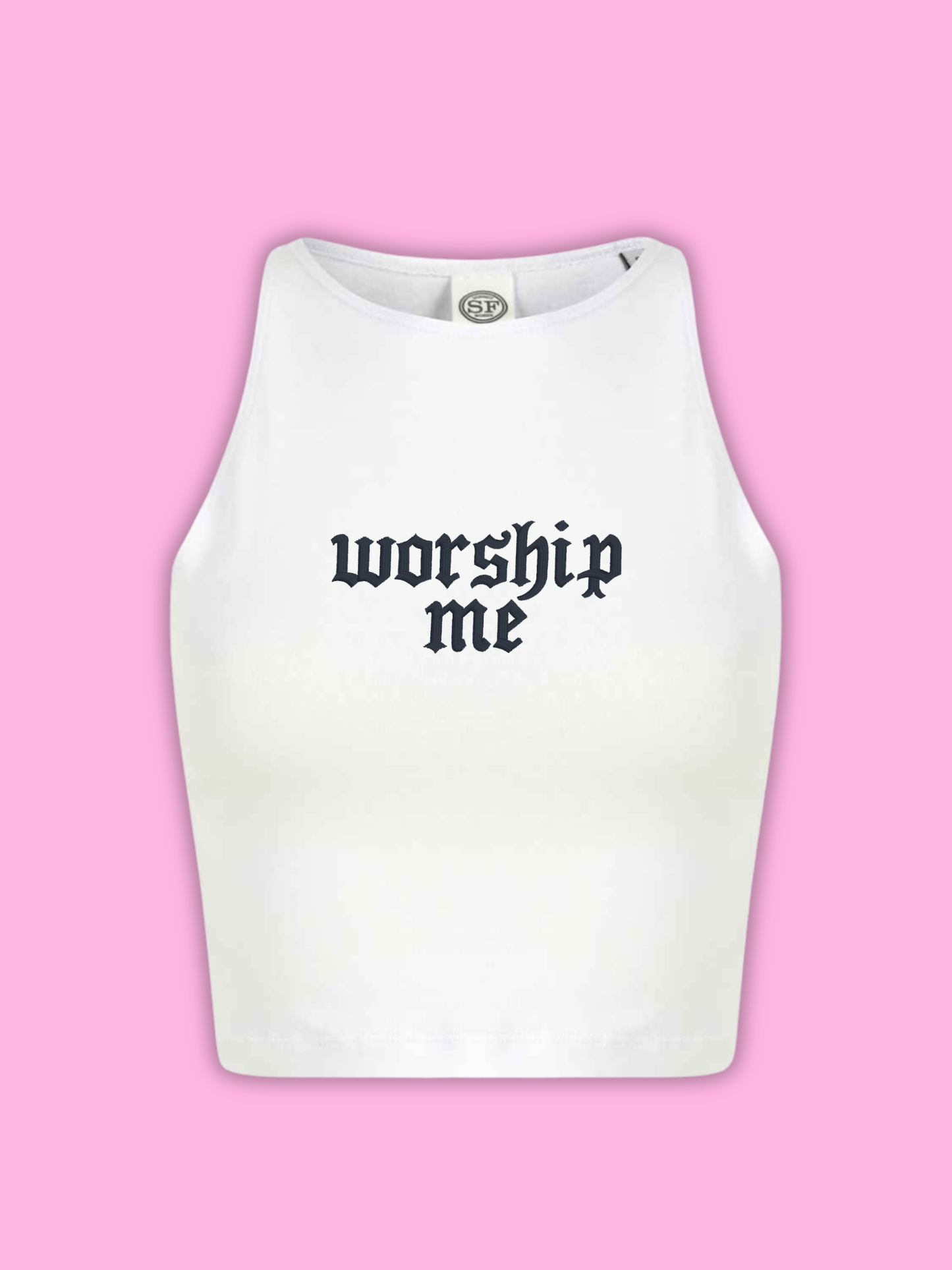 Worship Me Cropped Tank Top