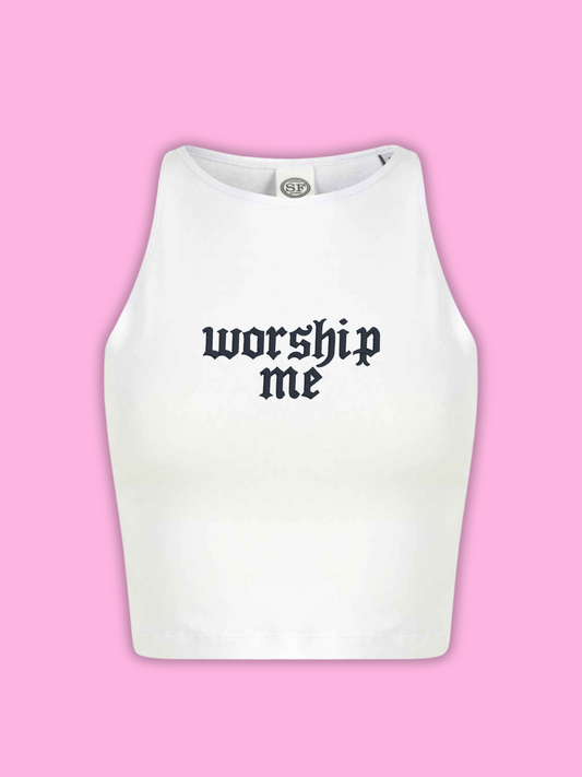 Worship Me Cropped Tank Top