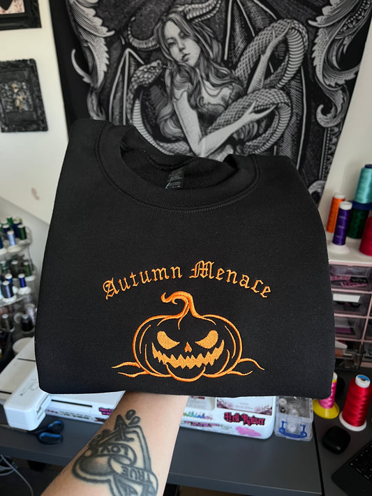 Autumn Menace Embroidered Sweatshirt / T-Shirt