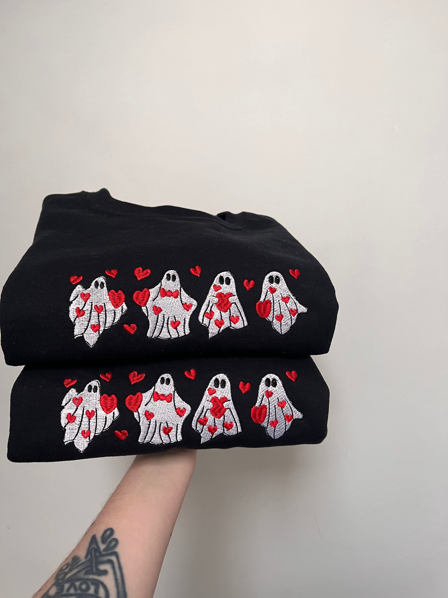 Valentine Ghosts Embroidered Sweatshirt