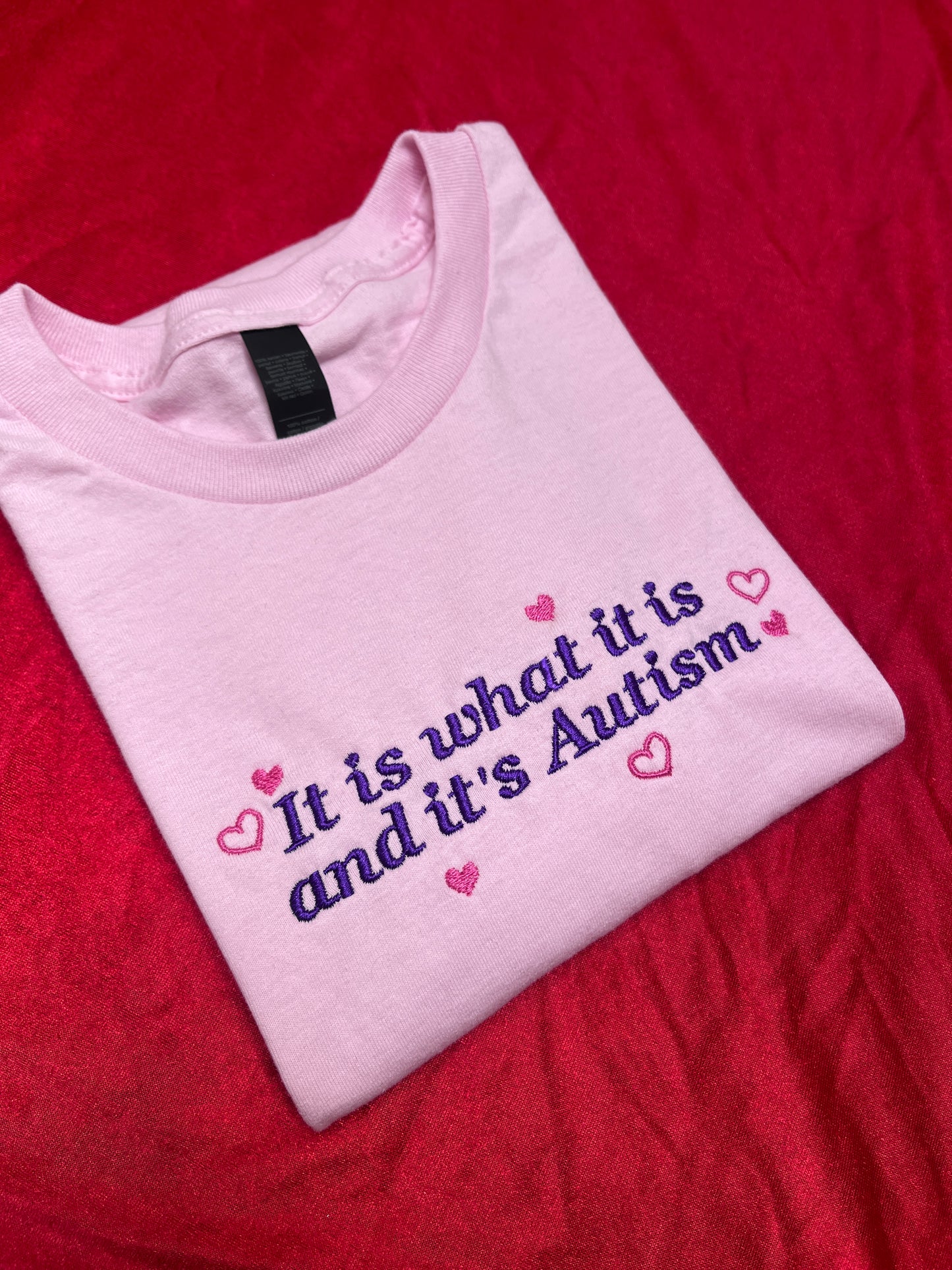 It Is What It Is And It’s Autism Embroidered Sweatshirt / T-Shirt