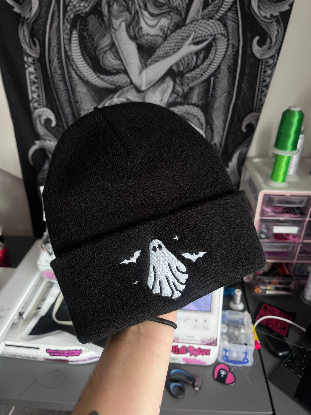 Ghost and Bat Beanie