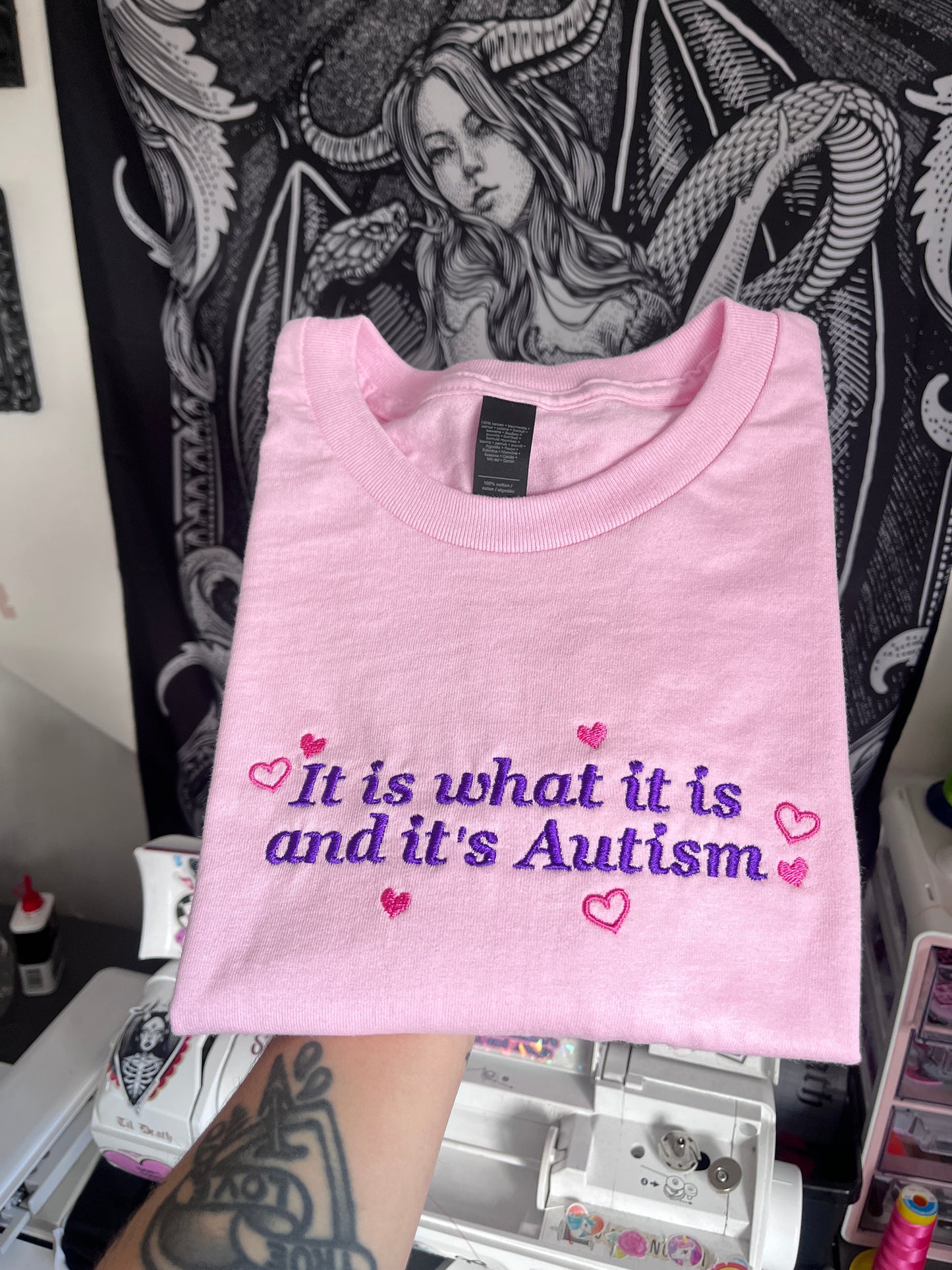 It Is What It Is And It’s Autism Embroidered Sweatshirt / T-Shirt